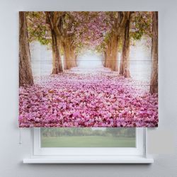 Римська штора з ланцюжковим карнизом аллея з квітами
