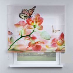 Римська штора з ланцюжковим карнизом орхідея з метеликами