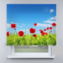 Римська штора з фотодруком маки