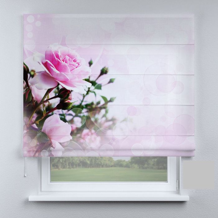Римська штора з фотодруком рожева квітка