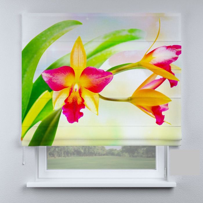 Римська штора з фотодруком квітка велика різнокольорова