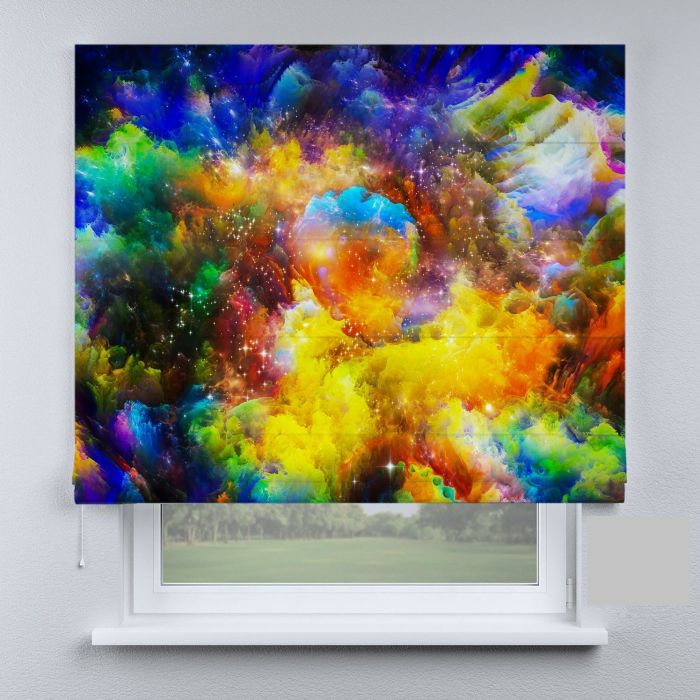 Римська штора з ланцюжковим карнизом фарби різнокольорові