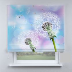 Римська штора з фотодруком кульбаби на різнокольоровому фоні