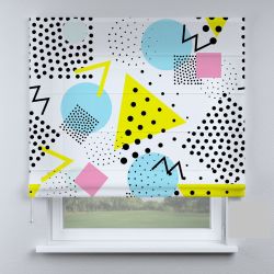 Римська штора з ланцюжковим карнизом фігурки різнокольорові