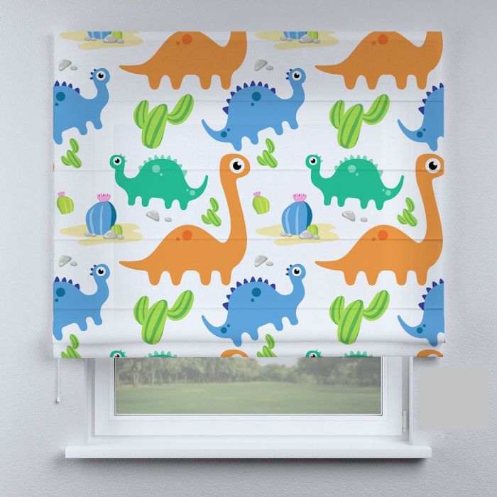 Римська штора з ланцюжковим карнизом динозаврики