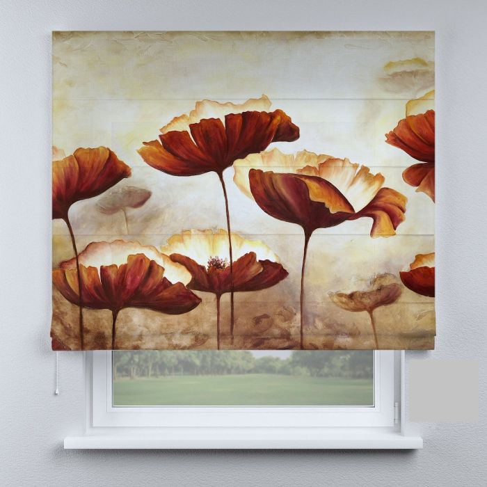 Римська штора з ланцюжковим карнизом квітка етно