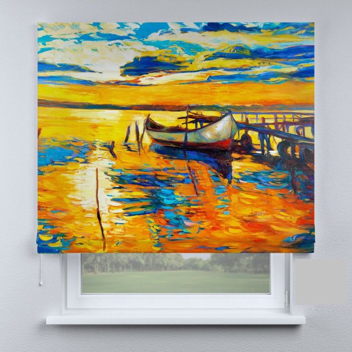 Римська штора з фотодруком картина з човном