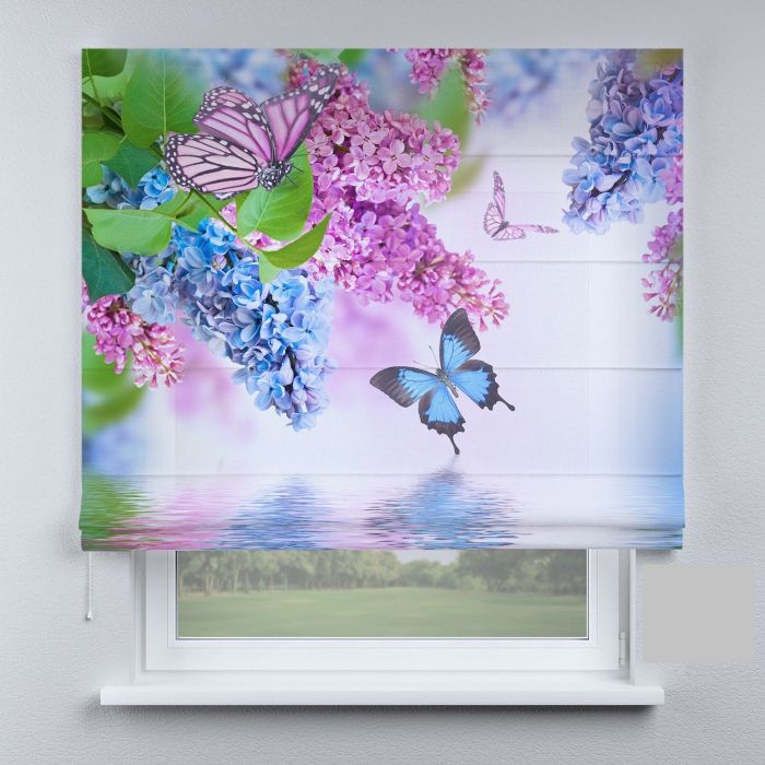 Римська штора з фотодруком бузок різнокольоровий