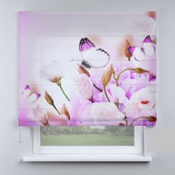 Римська штора DECOLIV розовые кольори с бабочками