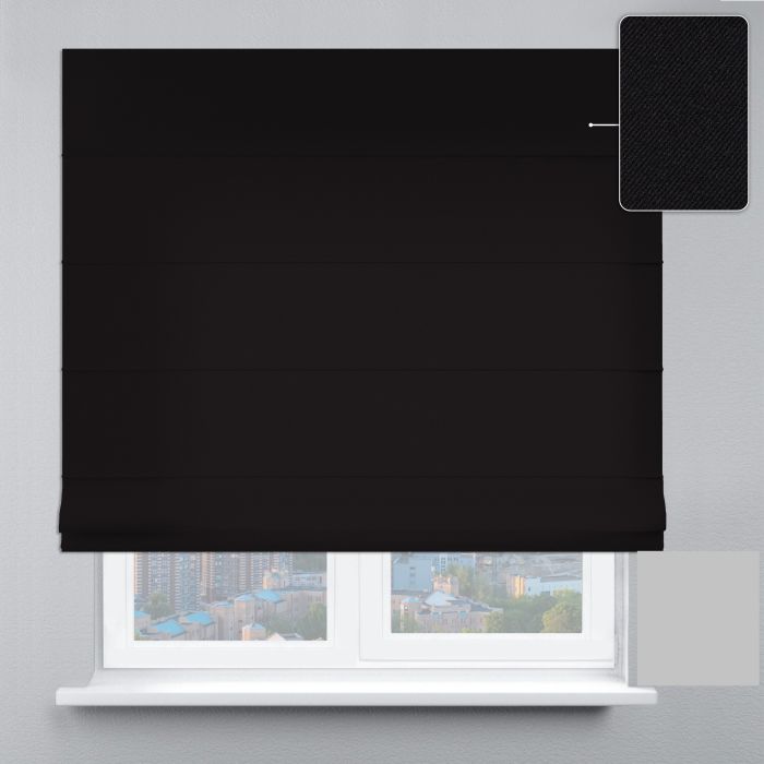 Римська штора Блекаут Перфект з ланцюжковим карнизом чорний