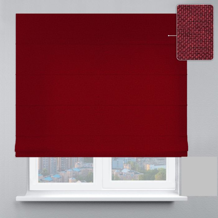 Римська штора Рогожка ланцюжковим карнизом червоний