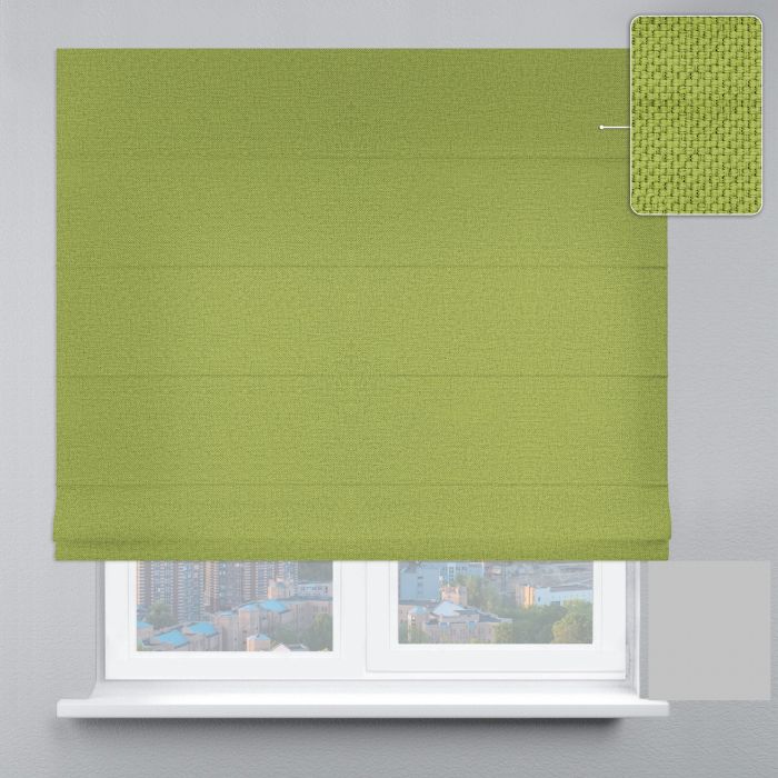 Римська штора Рогожка ланцюжковим карнизом зелений