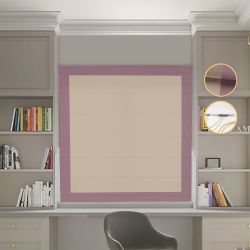 Римська штора Блекаут Перфект з ланцюжковим карнизом бежевий з пудровими кантами