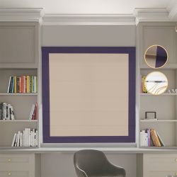 Римська штора Блекаут Перфект бежевий з бузковими кантами