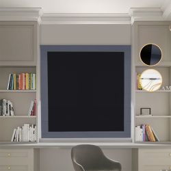 Римська штора Блекаут Перфект з ланцюжковим карнизом чорний з графітовими кантами