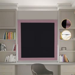 Римська штора Блекаут Перфект з ланцюжковим карнизом чорний з пудровими кантами