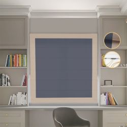 Римська штора Блекаут Перфект графітовий з бежевими кантами