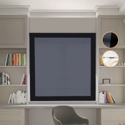 Римська штора Блекаут Перфект графітовий з чорними кантами