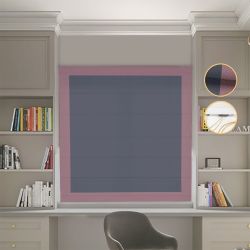 Римська штора Блекаут Перфект графітовий з пудровими кантами