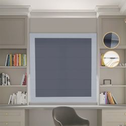 Римська штора Блекаут Перфект графітовий з світло-сірими кантами