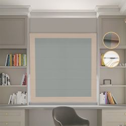 Римська штора Блекаут Перфект оливковий з бежевими кантами