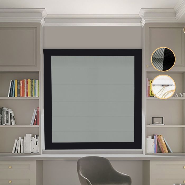 Римська штора DECOLIV Блэкаут Перфект оливковий с черными кантами