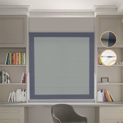 Римська штора Блекаут Перфект з ланцюжковим карнизом оливковий з графітовими кантами