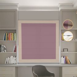 Римська штора Блекаут Перфект з ланцюжковим карнизом пудровий з бежевими кантами