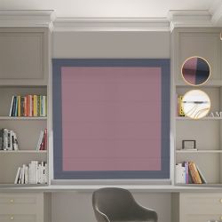 Римська штора Блекаут Перфект з ланцюжковим карнизом пудровий з графітовими кантами