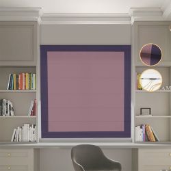 Римська штора Блекаут Перфект з ланцюжковим карнизом пудровий з бузковими кантами