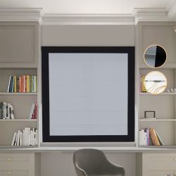 Римська штора Блекаут Перфект світло-сірий з чорними кантами