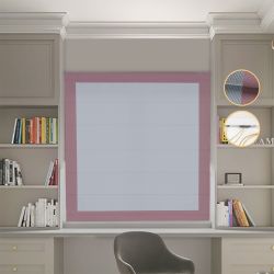 Римська штора Блекаут Перфект з ланцюжковим карнизом світло-сірий з пудровими кантами