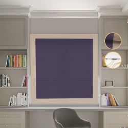 Римська штора Блекаут Перфект з ланцюжковим карнизом бузковий з бежевими кантами