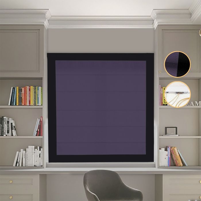 Римська штора DECOLIV Блэкаут Перфект сиреневый с черными кантами