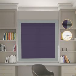 Римська штора Блекаут Перфект бузковий з оливковими кантами