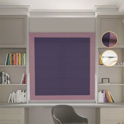 Римська штора Блекаут Перфект бузковий з пудровими кантами