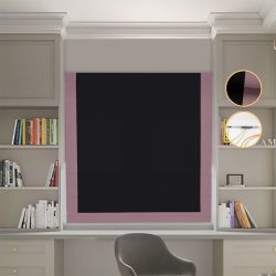Римська штора Блекаут Перфект з ланцюжковим карнизом чорний з пудровим кантом