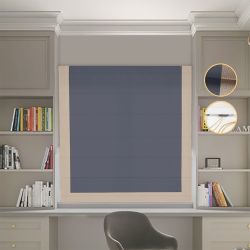 Римська штора Блекаут Перфект графітовий з бежевим кантом