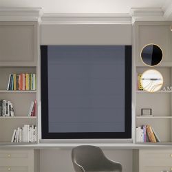 Римська штора Блекаут Перфект графітовий з чорним кантом
