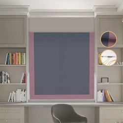 Римська штора Блекаут Перфект графітовий з пудровим кантом