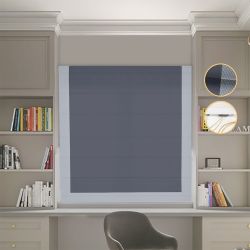 Римська штора Блекаут Перфект графітовий з світло-сірим кантом