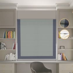 Римська штора Блекаут Перфект з ланцюжковим карнизом оливковий з графітовим кантом