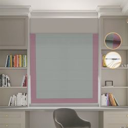 Римська штора Блекаут Перфект оливковий з пудровим кантом