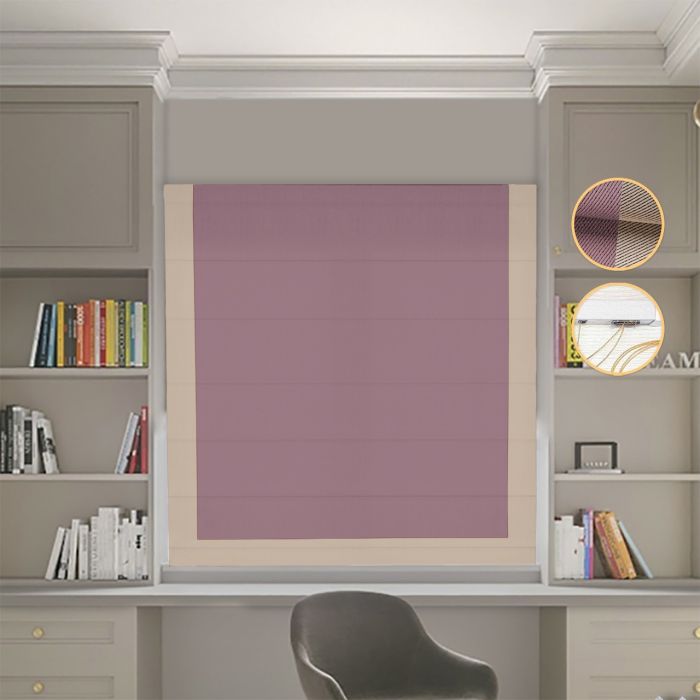 Римська штора DECOLIV Блэкаут Перфект пудровый с бежевым кантом