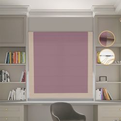 Римська штора Блекаут Перфект пудровий з бежевим кантом