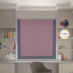 Римська штора Блекаут Перфект з ланцюжковим карнизом пудровий з графітовим кантом