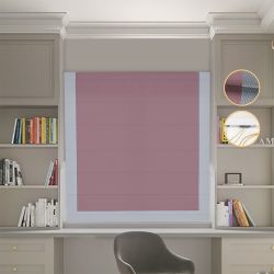 Римська штора Блекаут Перфект з ланцюжковим карнизом пудровий з світло-сірим кантом