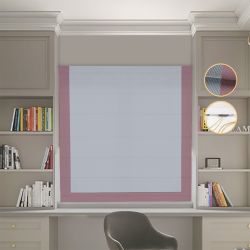 Римська штора Блекаут Перфект світло-сірий з пудровим кантом