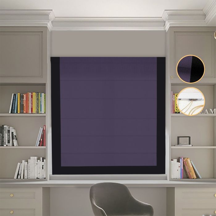 Римська штора DECOLIV Блэкаут Перфект сиреневый с черным кантом