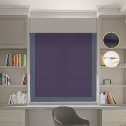 Римська штора Блекаут Перфект бузковий з графітовим кантом